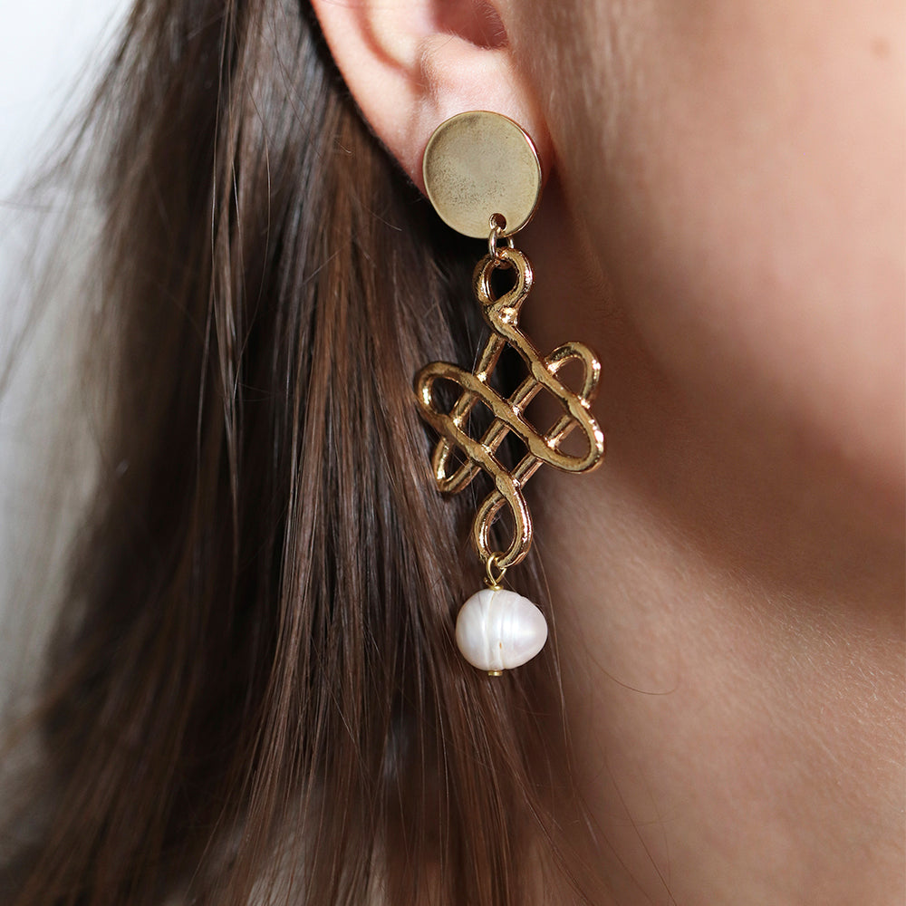 Pendientes CELTA PERLA para mujer