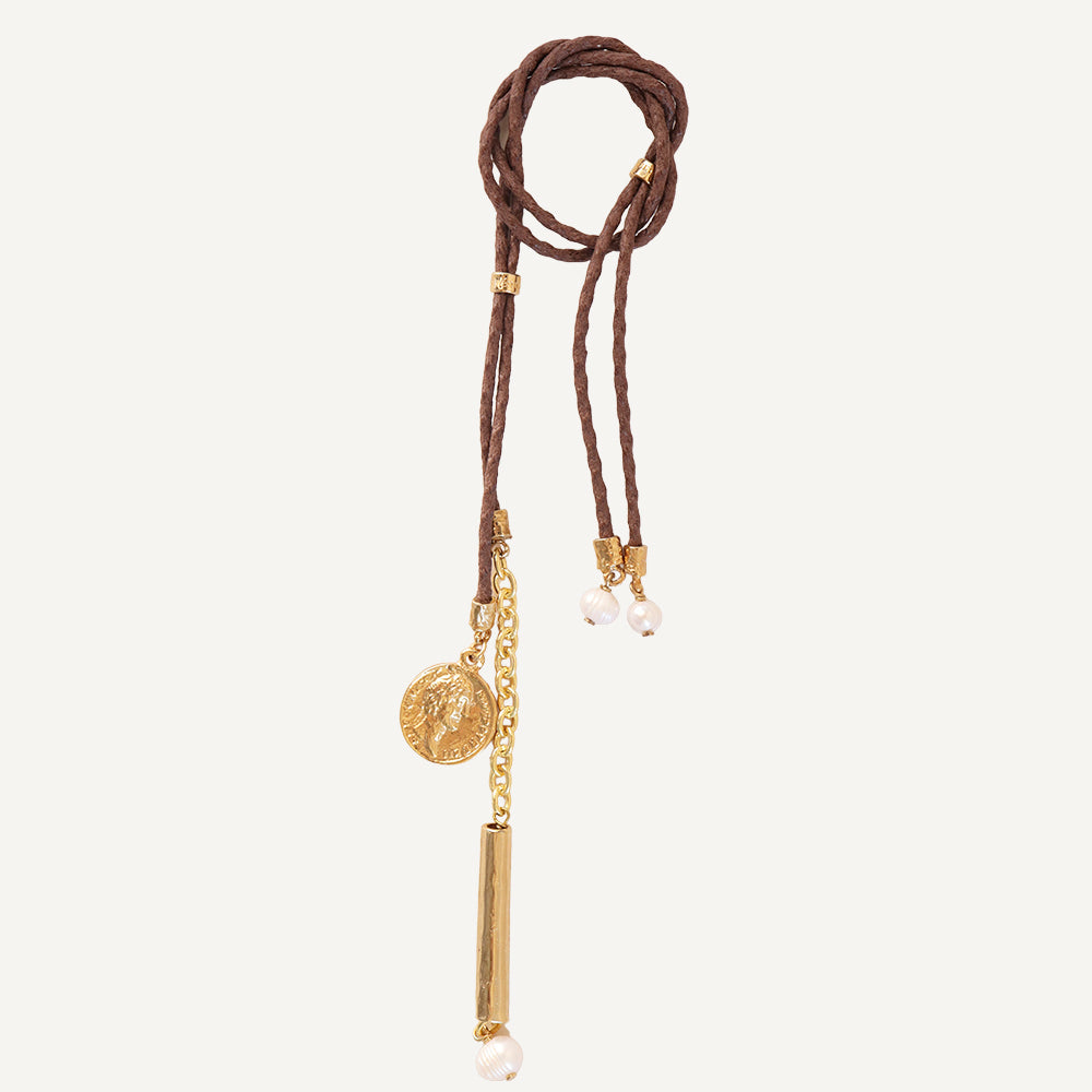 Collar largo moneda Auriga Monsul