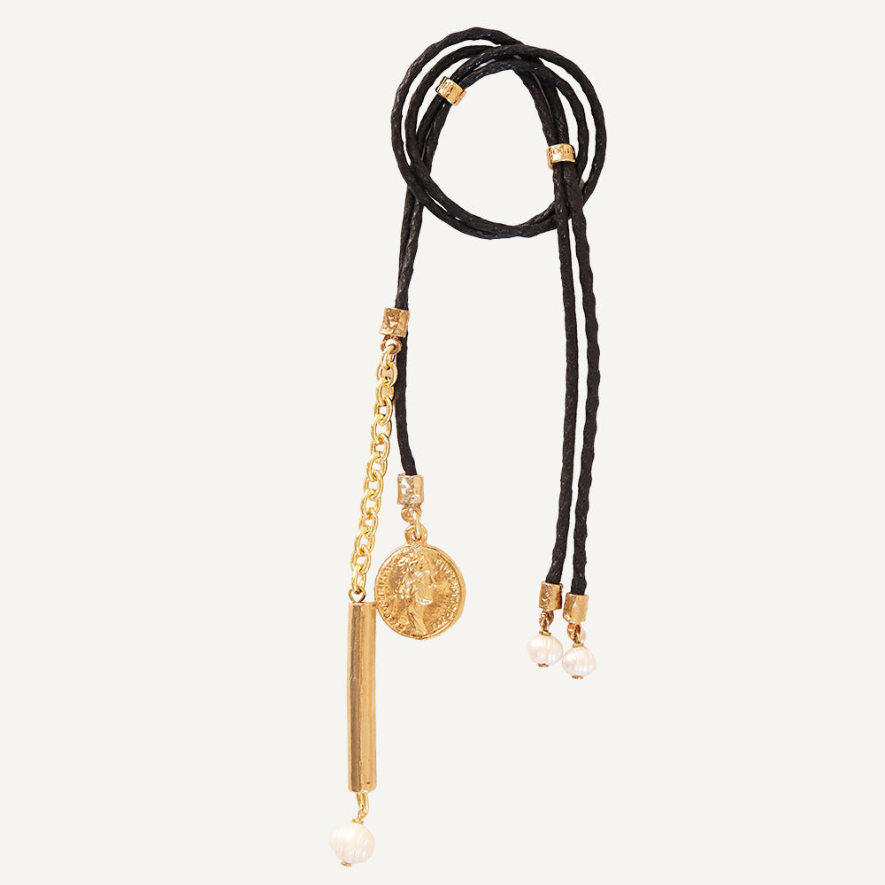 Collar largo moneda Auriga Monsul