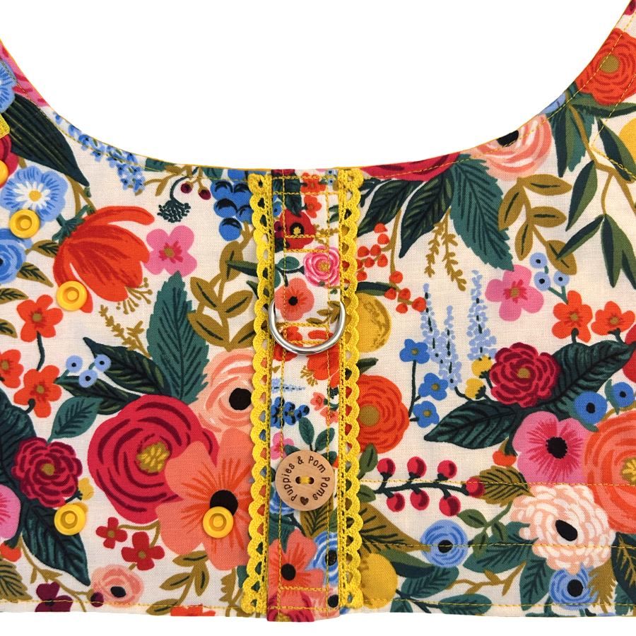 Test Samples - Handmade Vest Dog Harness - Garden Party