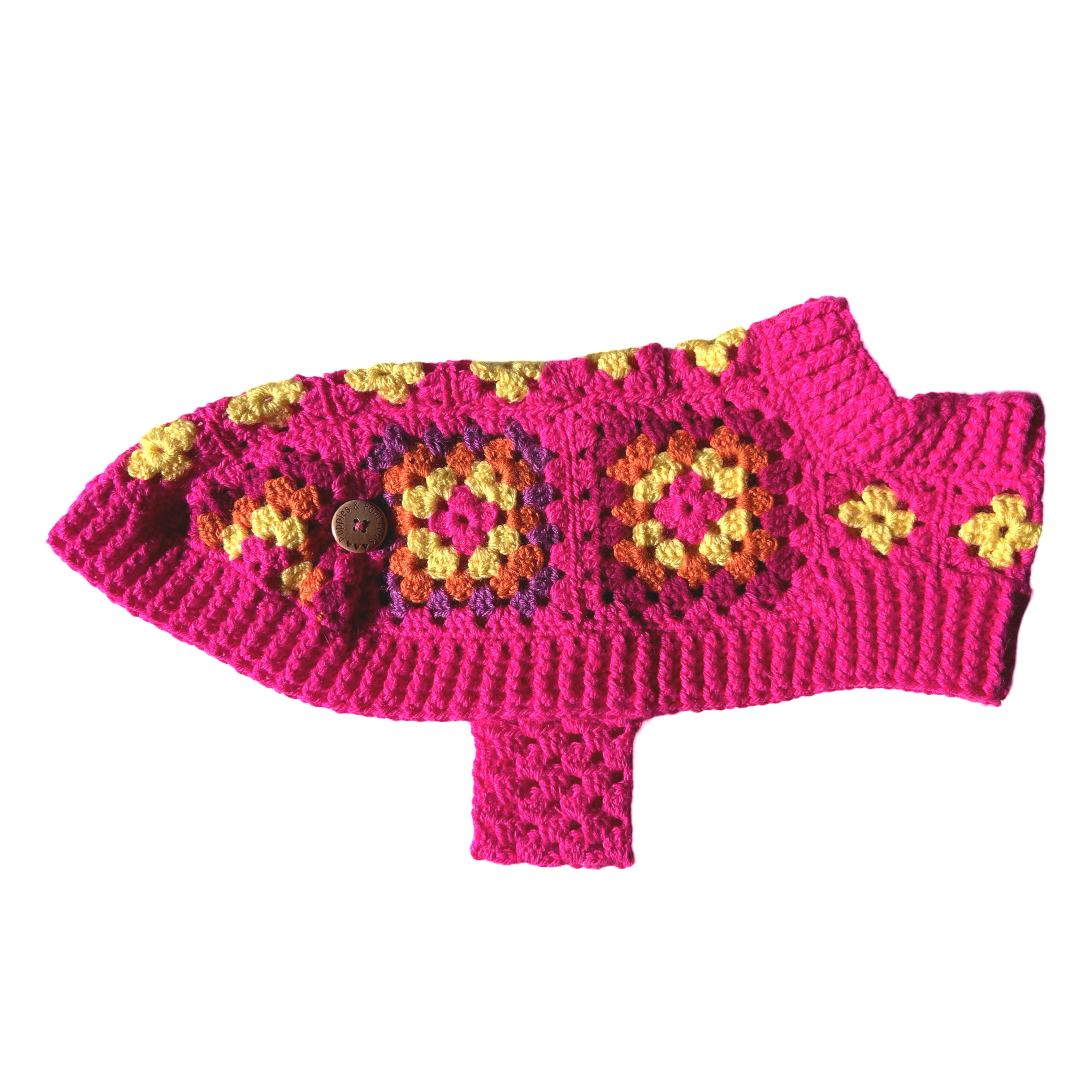 Handmade Crochet Dachshund Coat / Jumper - Hot Pink