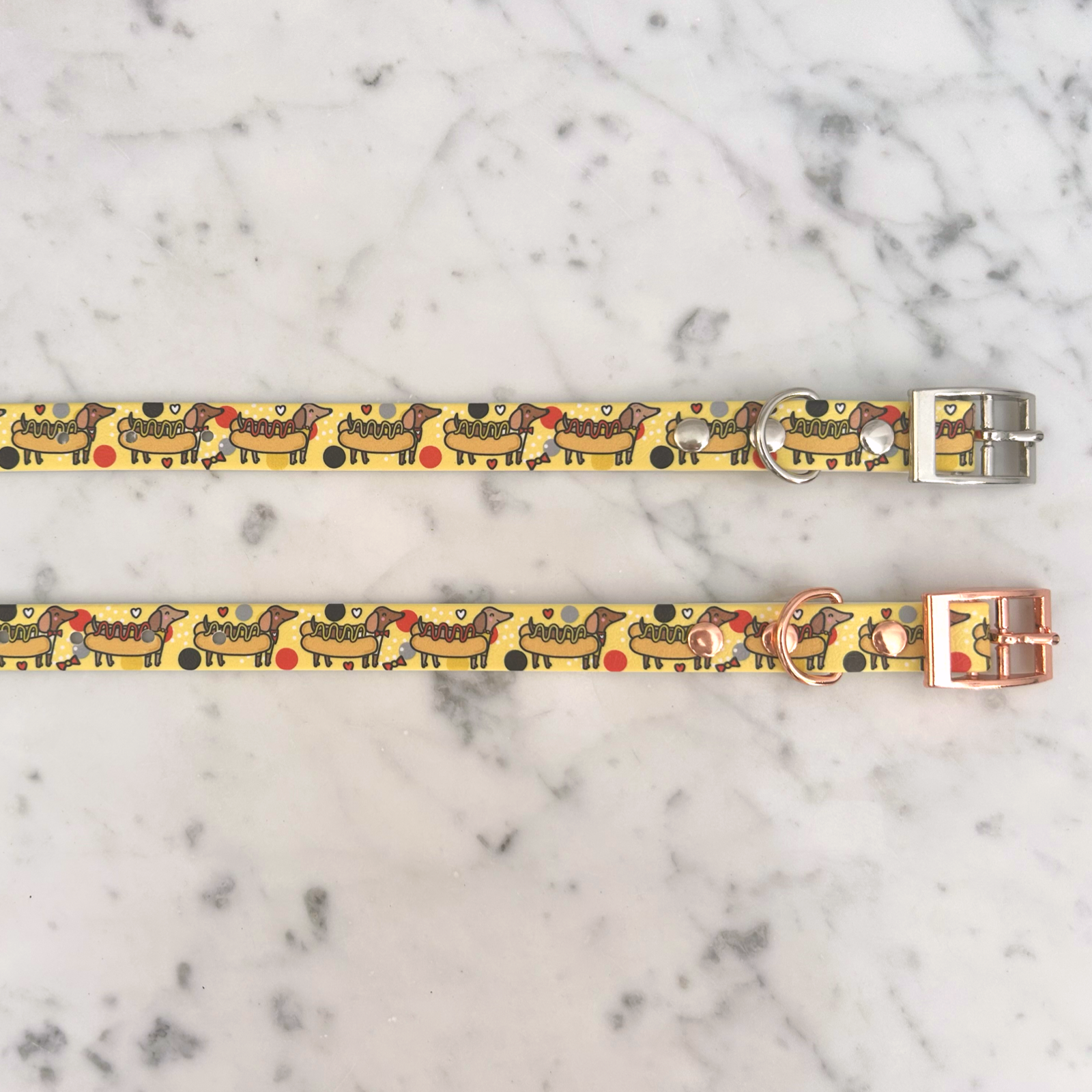 Hot Dog Dachshunds Handmade Dog Collar