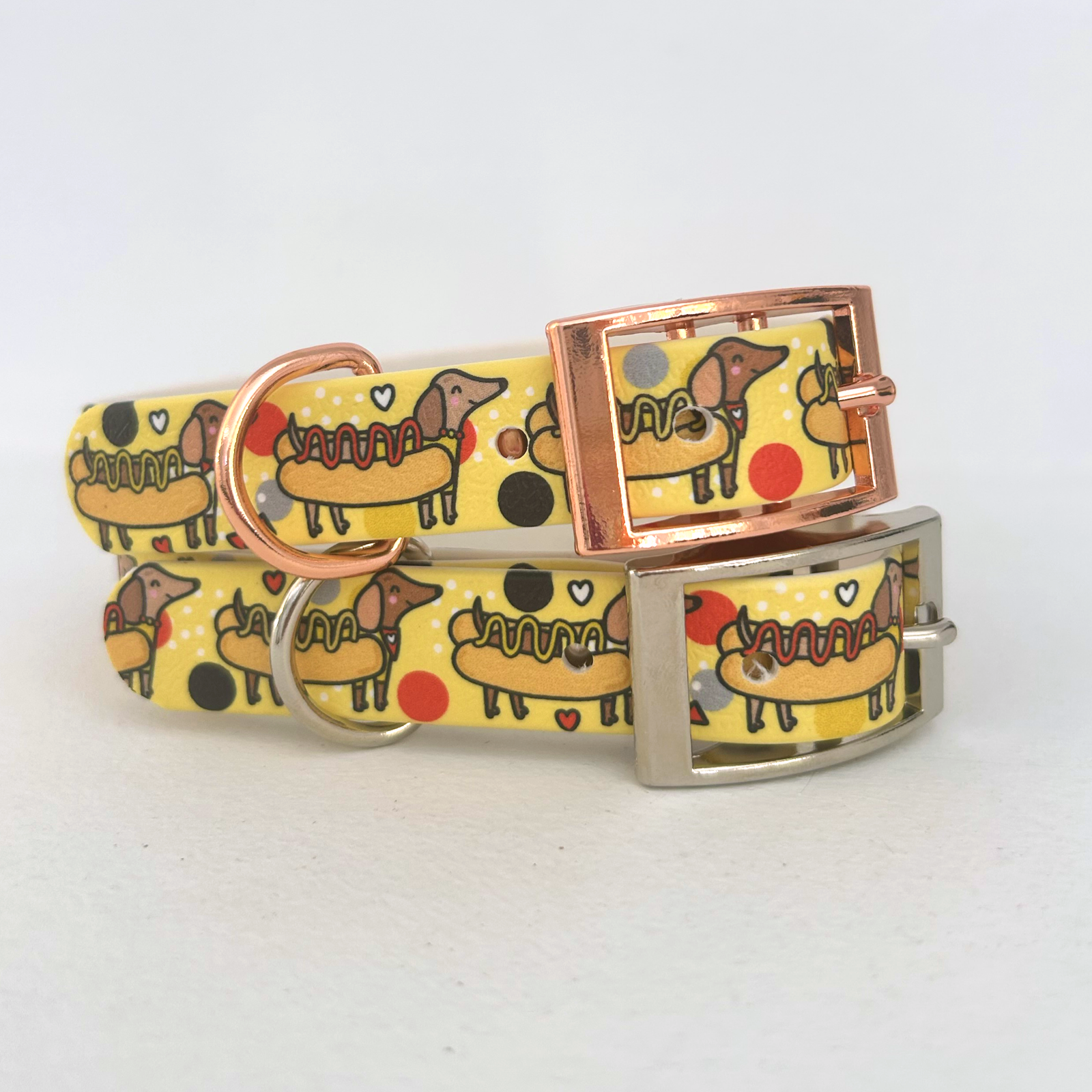 Hot Dog Dachshunds Handmade Dog Collar