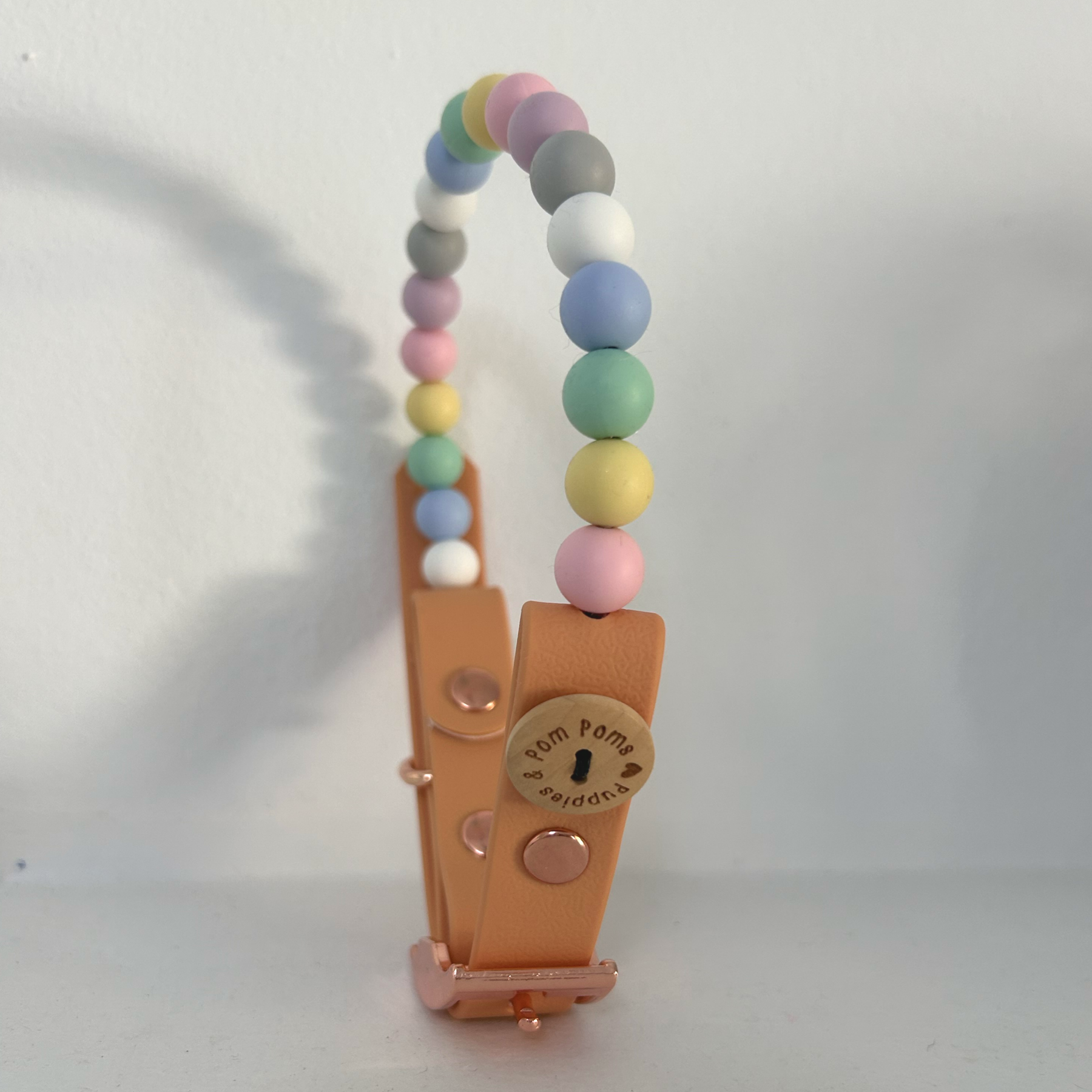 Handmade Vegan Beaded Dog Collar - Pastel Beads