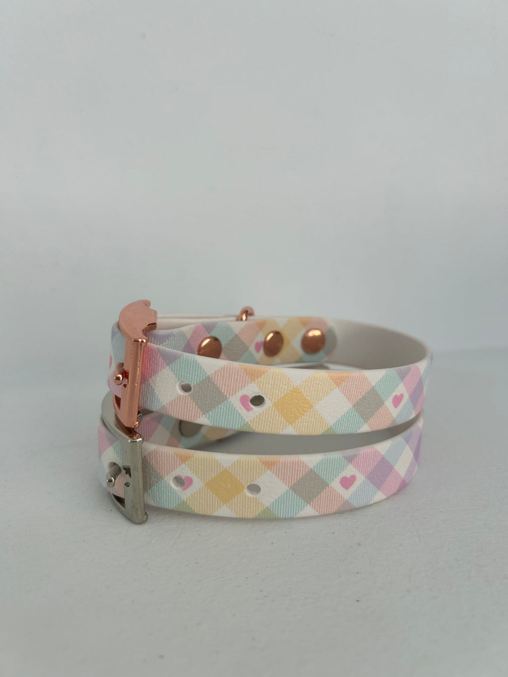 Pastel Vichy Handmade Dog Collar