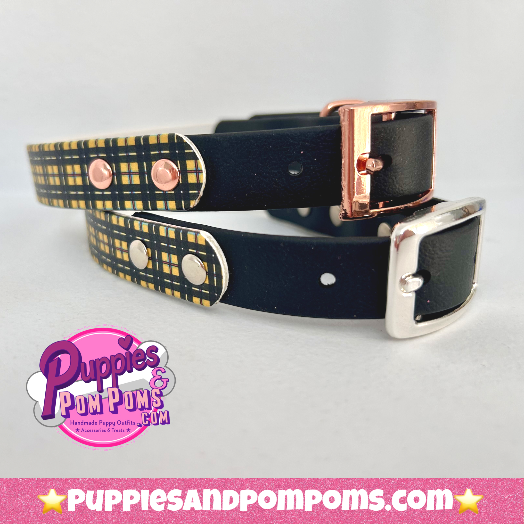 Cornish Tartan Handmade Dog Collar - 2 Colour 20mm