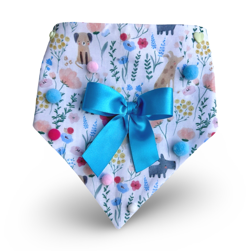 Meadow Dachshunds Pom Pom Bandana - Snap On
