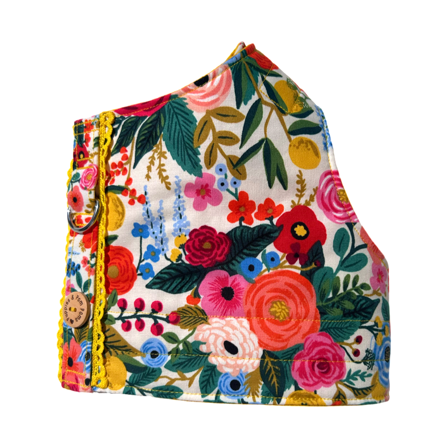 Test Samples - Handmade Vest Dog Harness - Garden Party
