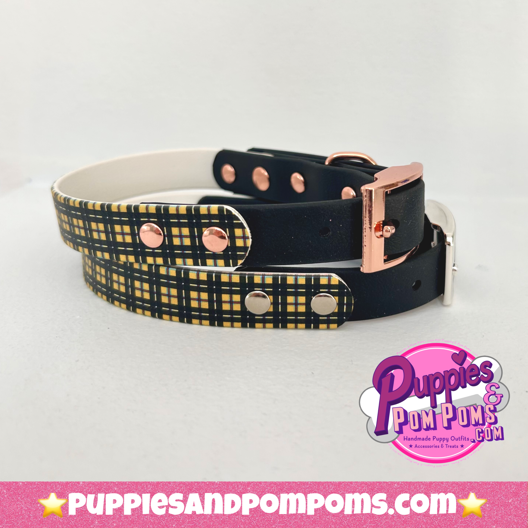 Cornish Tartan Handmade Dog Collar - 2 Colour 20mm