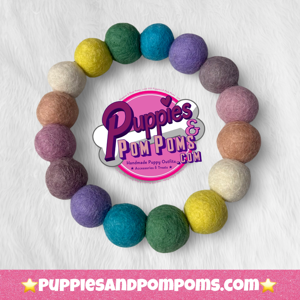 Spring - Personalised Pom Pom Dog Collar