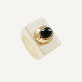 Anillo mujer crema con onix SAIRA