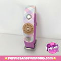 Handmade Biothane Dog Collar - Pastel Vichy - Pastel Purple