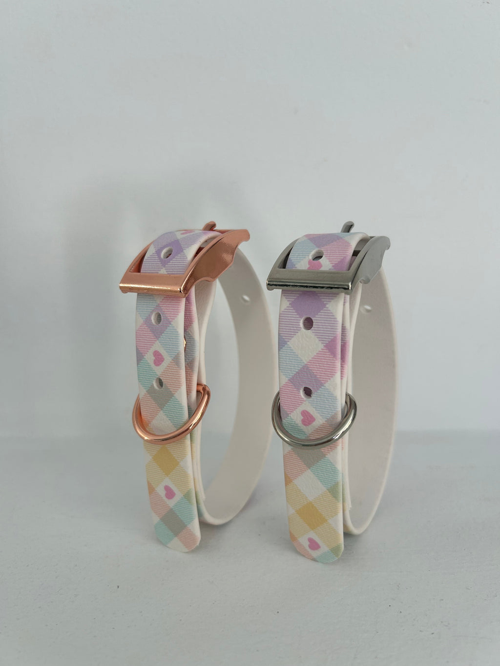 Pastel Vichy Handmade Dog Collar