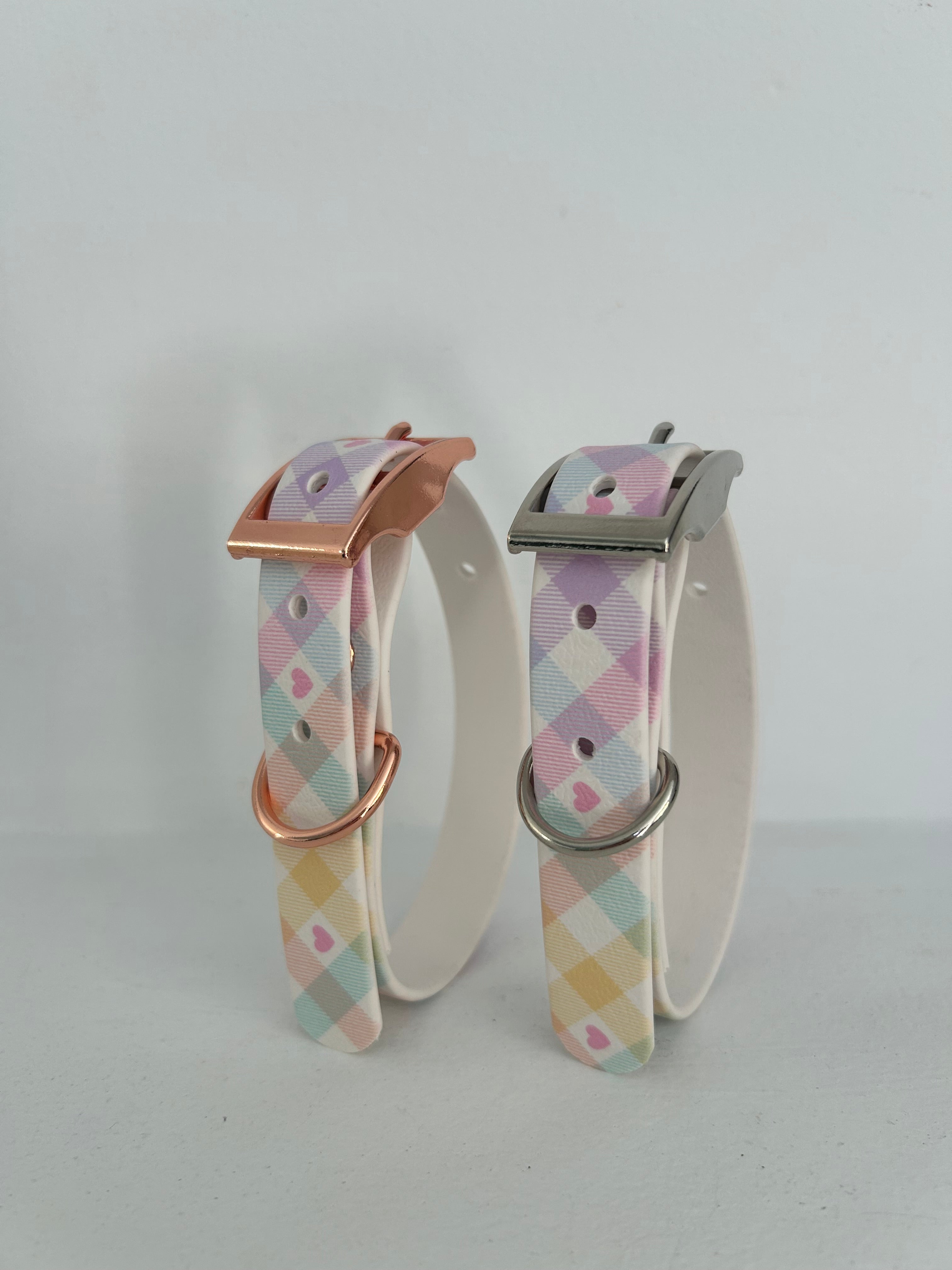 Pastel Vichy Handmade Dog Collar