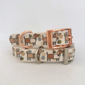 Bee Happy Dachshunds Beige Handmade Dog Collar