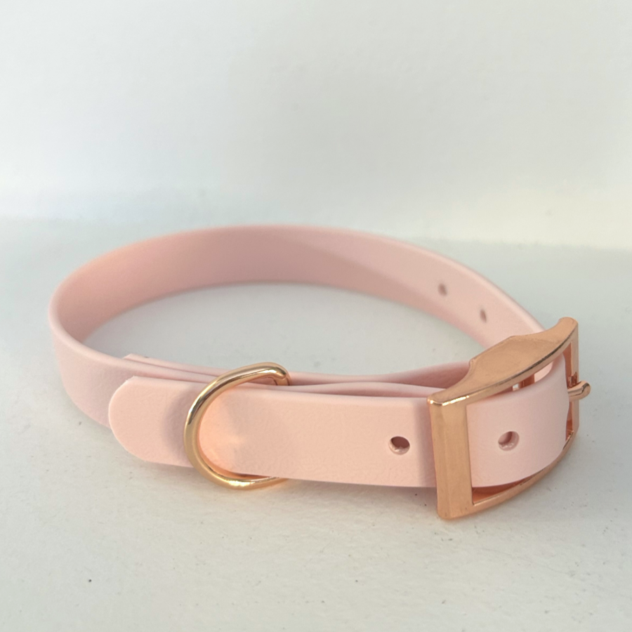 Handmade Biothane Dog Collar - Baby Pink- 20mm
