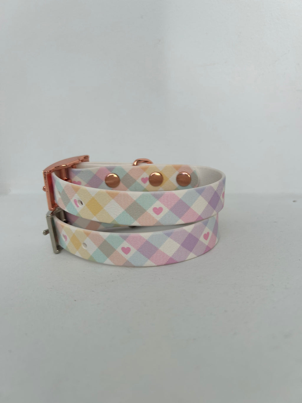 Pastel Vichy Handmade Dog Collar