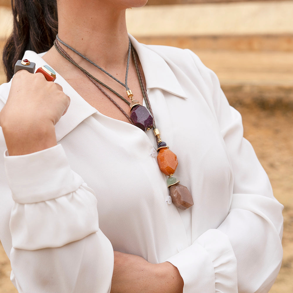 Collar largo mujer ajustable MONSUL STONE