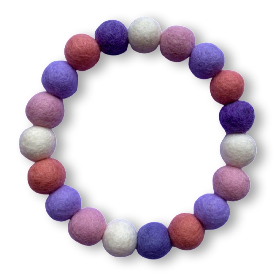 Lavender & Pinks - Personalised Pom Pom Dog Collar - As seen in Vogue