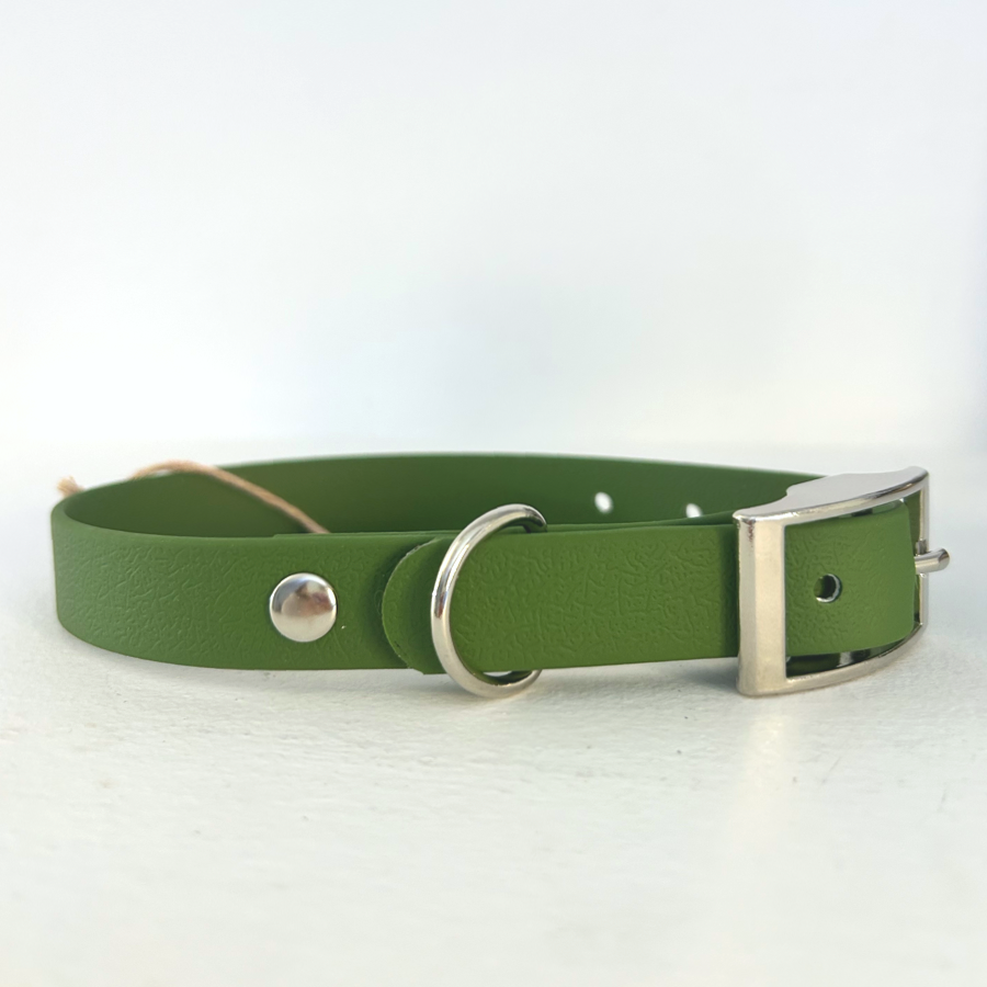 Handmade Biothane Dog Collar - Green - 20mm
