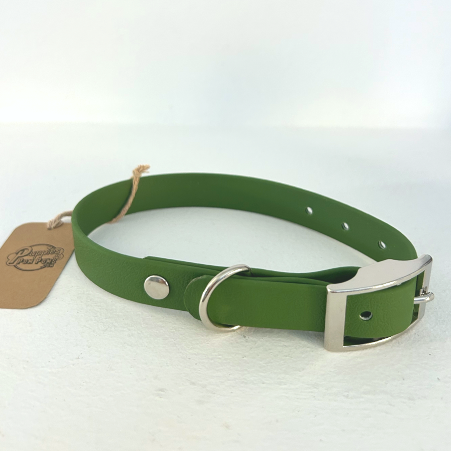 Handmade Biothane Dog Collar - Green - 20mm