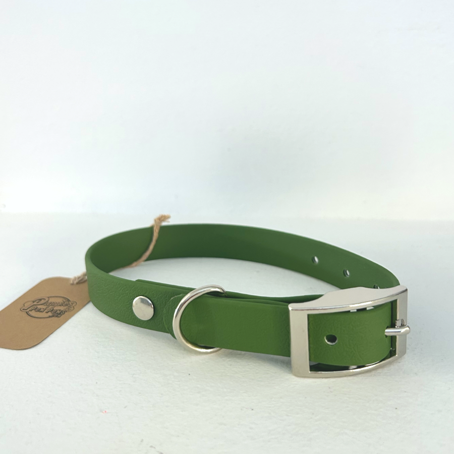 Handmade Biothane Dog Collar - Green - 20mm