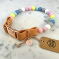 Handmade Pastel Beads Dog Collar - Quick Release Buckle