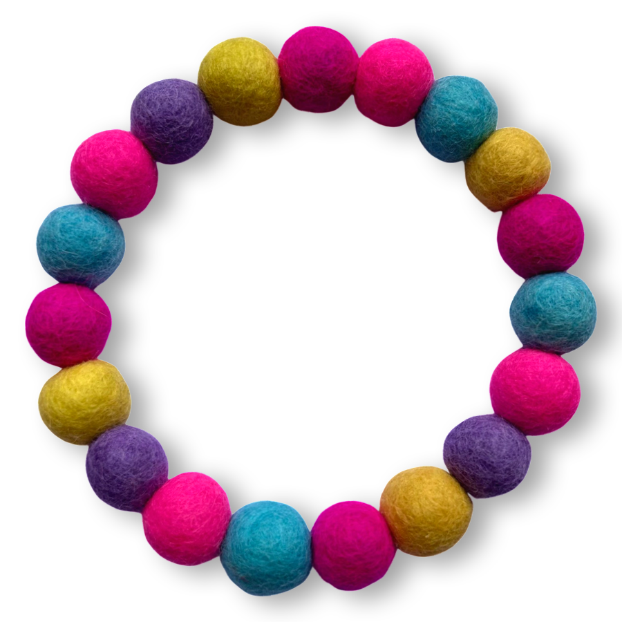 Personalised Pom Pom Dog Collar - Dolly Mix - Brights