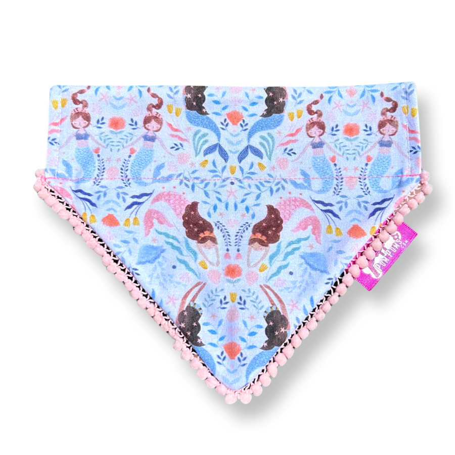 Handmade Mermaids Polka Dot Dog Bandana - Slide On