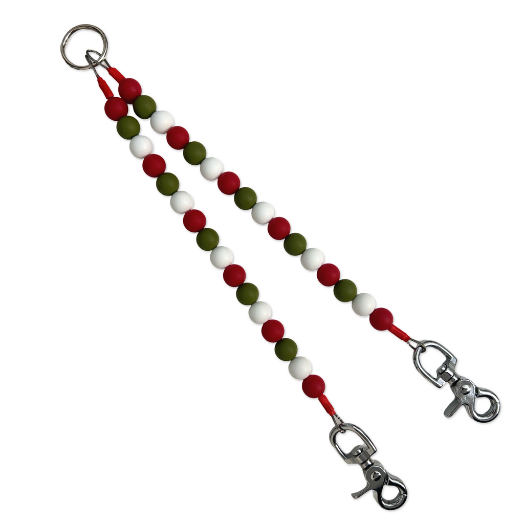 Handmade Christmas Bead Double Dog Splitter / Divider Leash