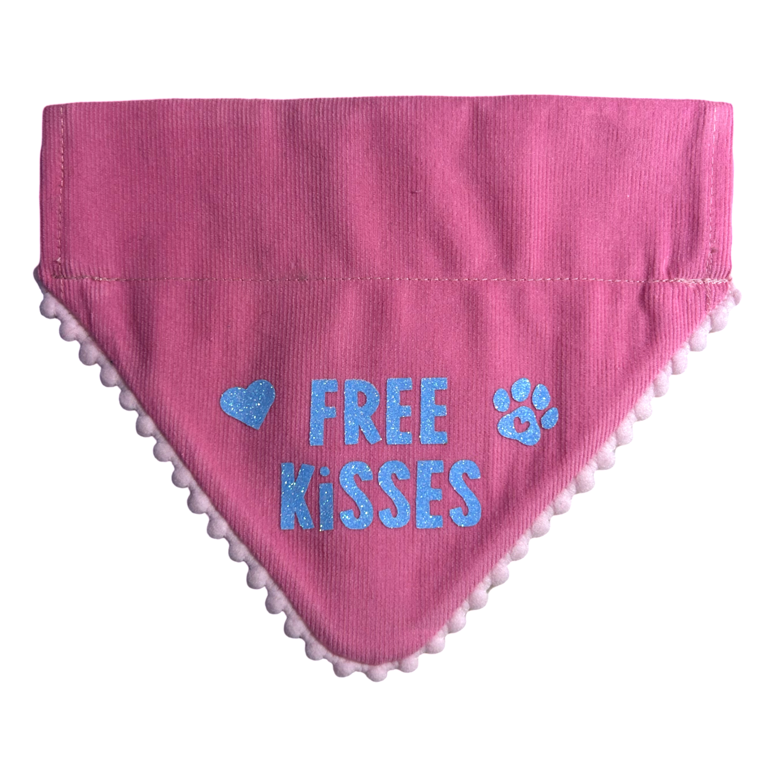Handmade Dog Bandana  - Free Kisses - Slide On