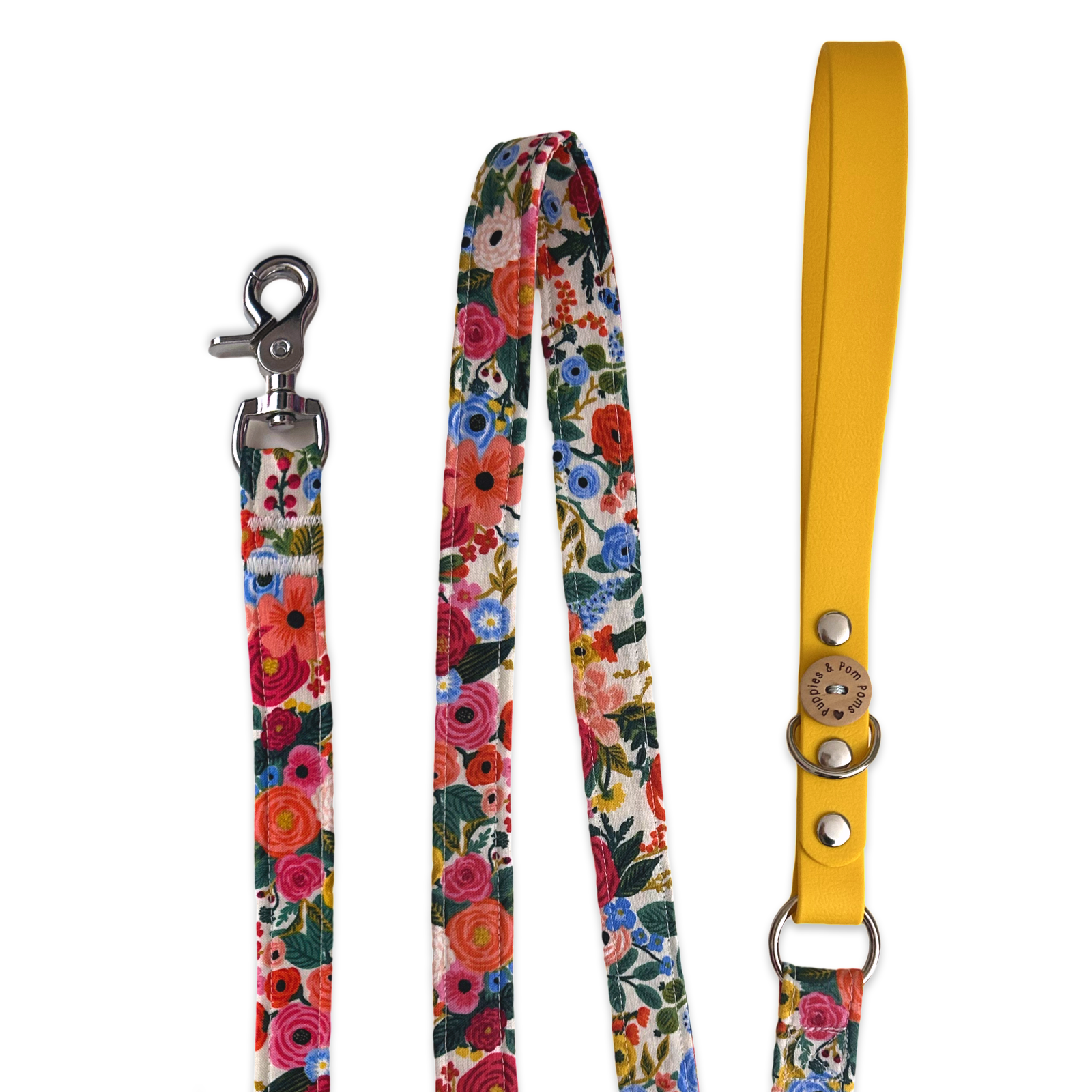 Handmade “Garden Party” Dog Leash - Sunshine Yellow