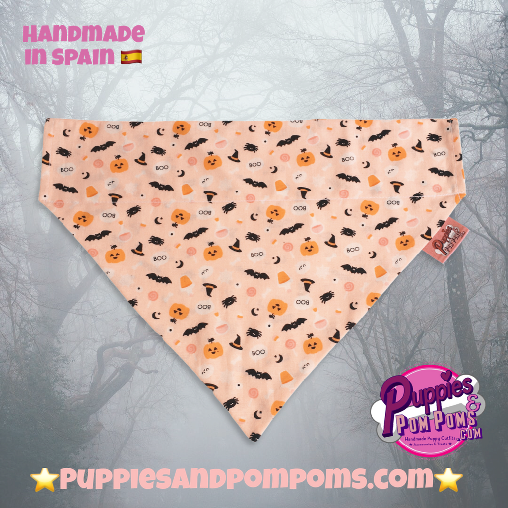 Boo! Halloween Pumpkin & Creepy Critters Dog Bandana
