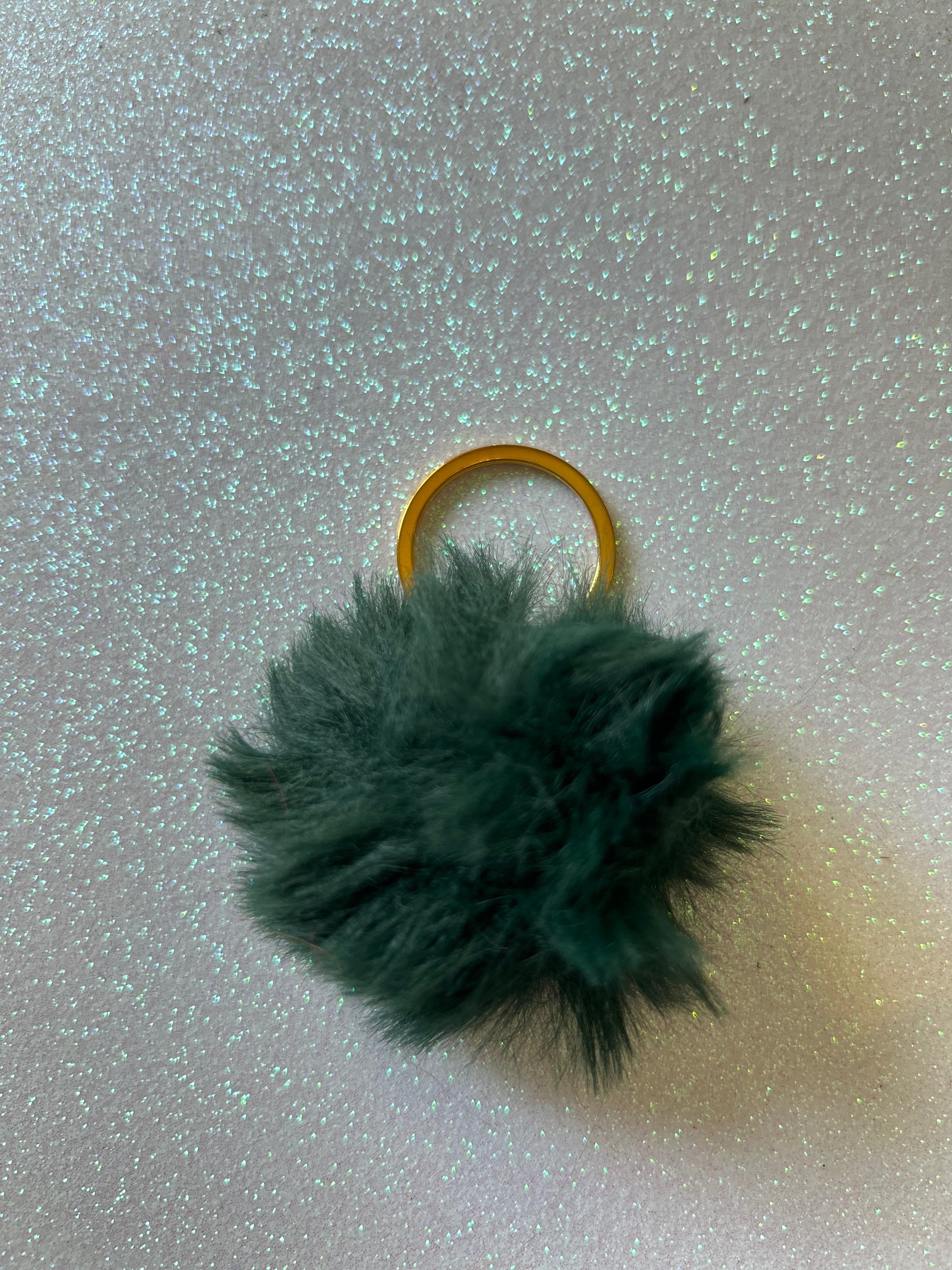 Mixed colours - Mini PomPom Keyrings - (without clips)
