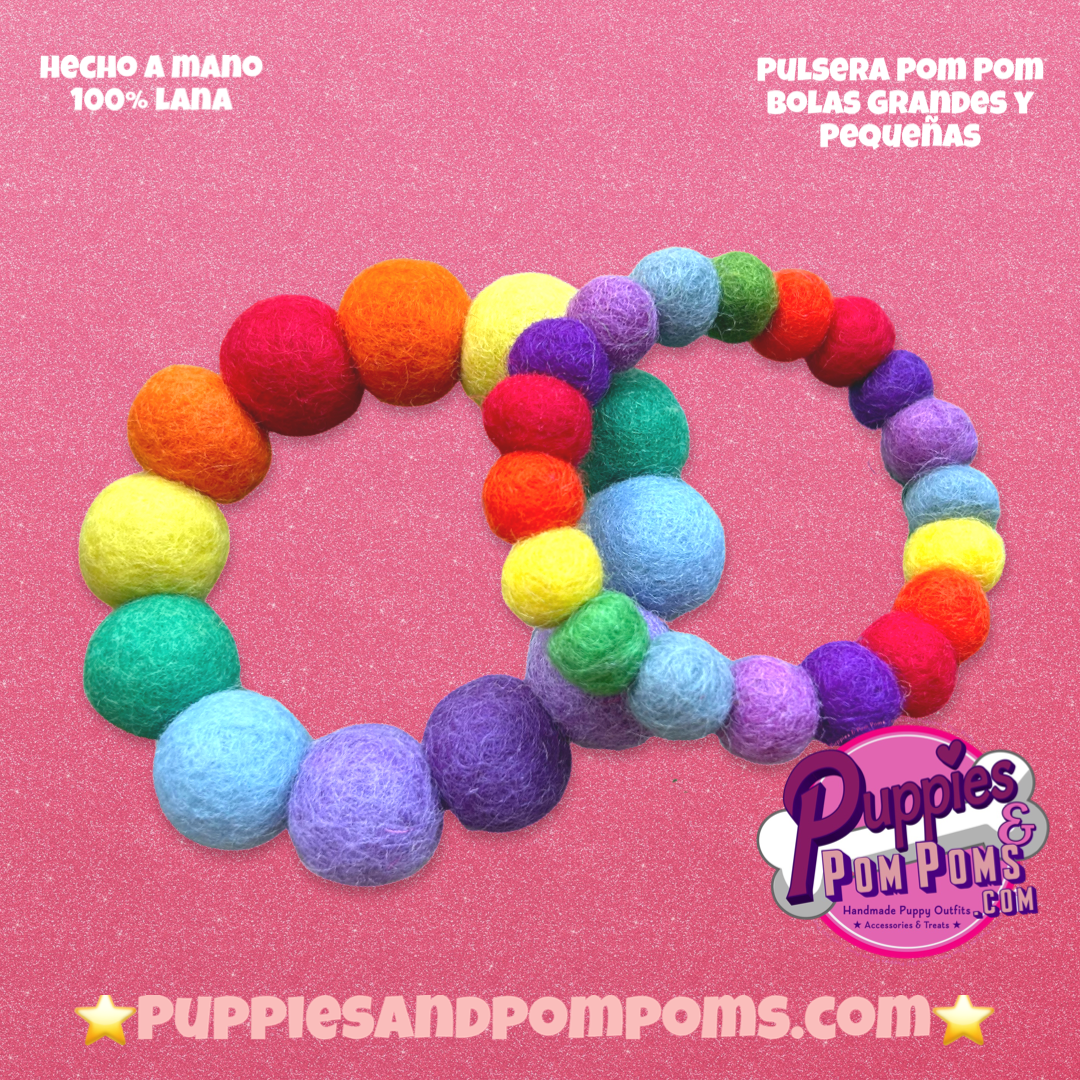 Pom Pom Bracelet - Rainbow