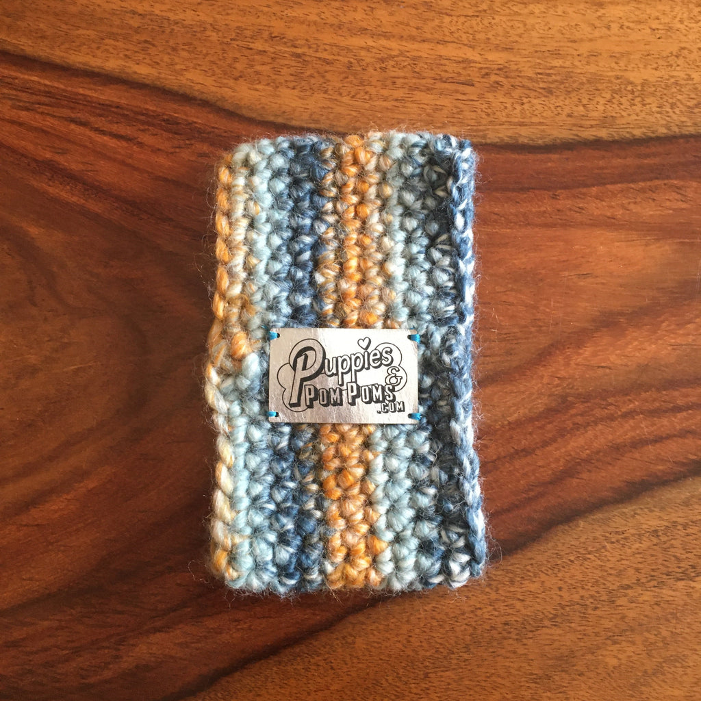 Ombré Blue / Orange Crochet Dog Snood / Buff