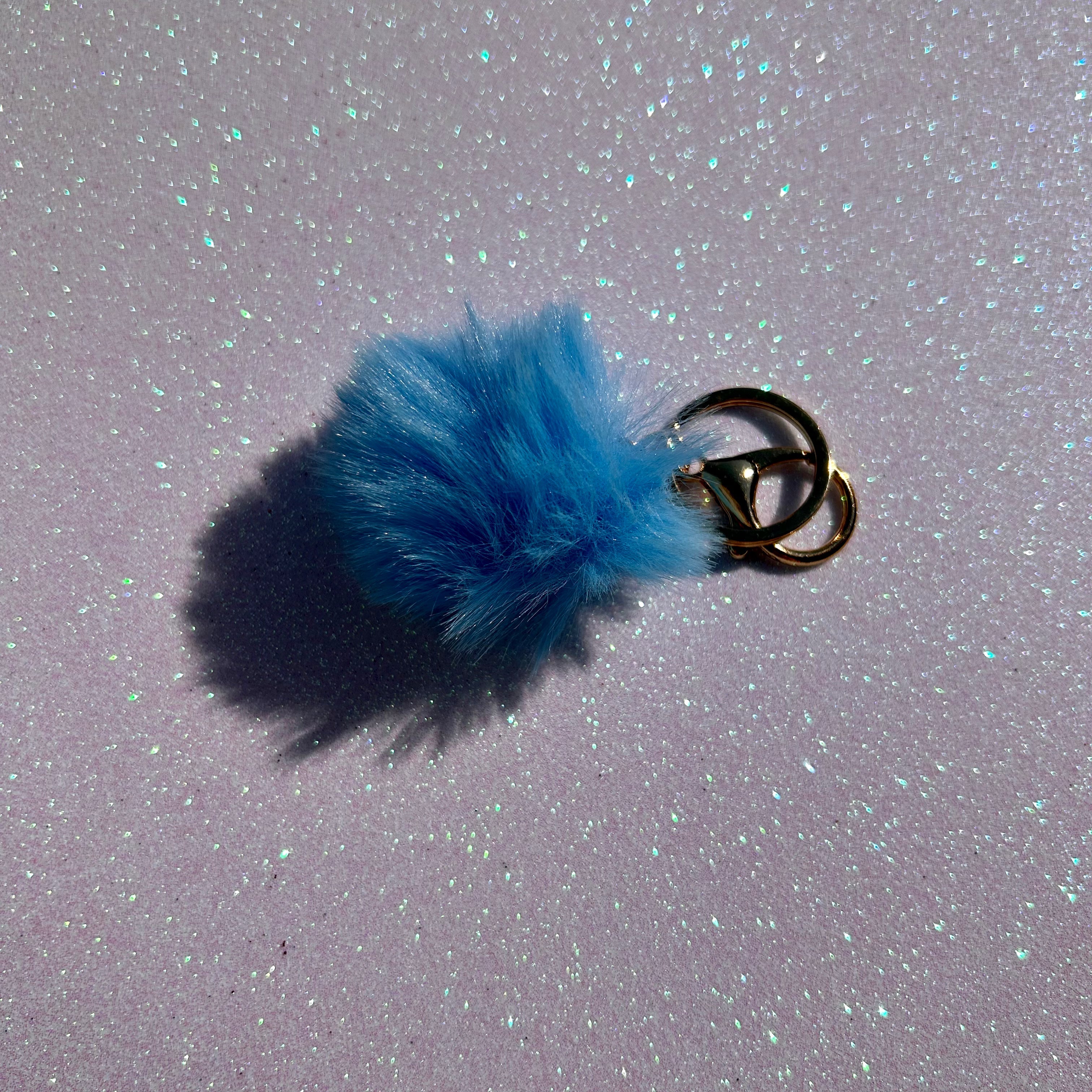 Mixed colours - Mini PomPom Keyrings - (without clips)
