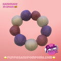 Pom Pom Bracelet - Pink, Lavender & White