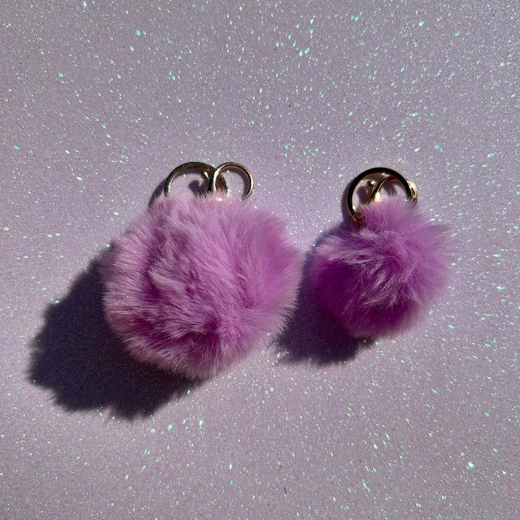 Mixed colours - Mini PomPom Keyrings - (without clips)