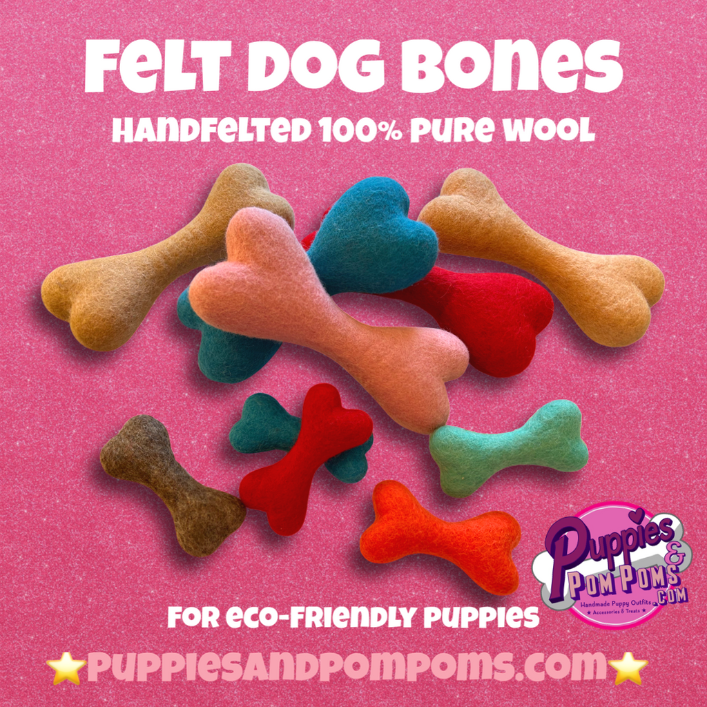 Felt Dog Bone Toy - 10cm