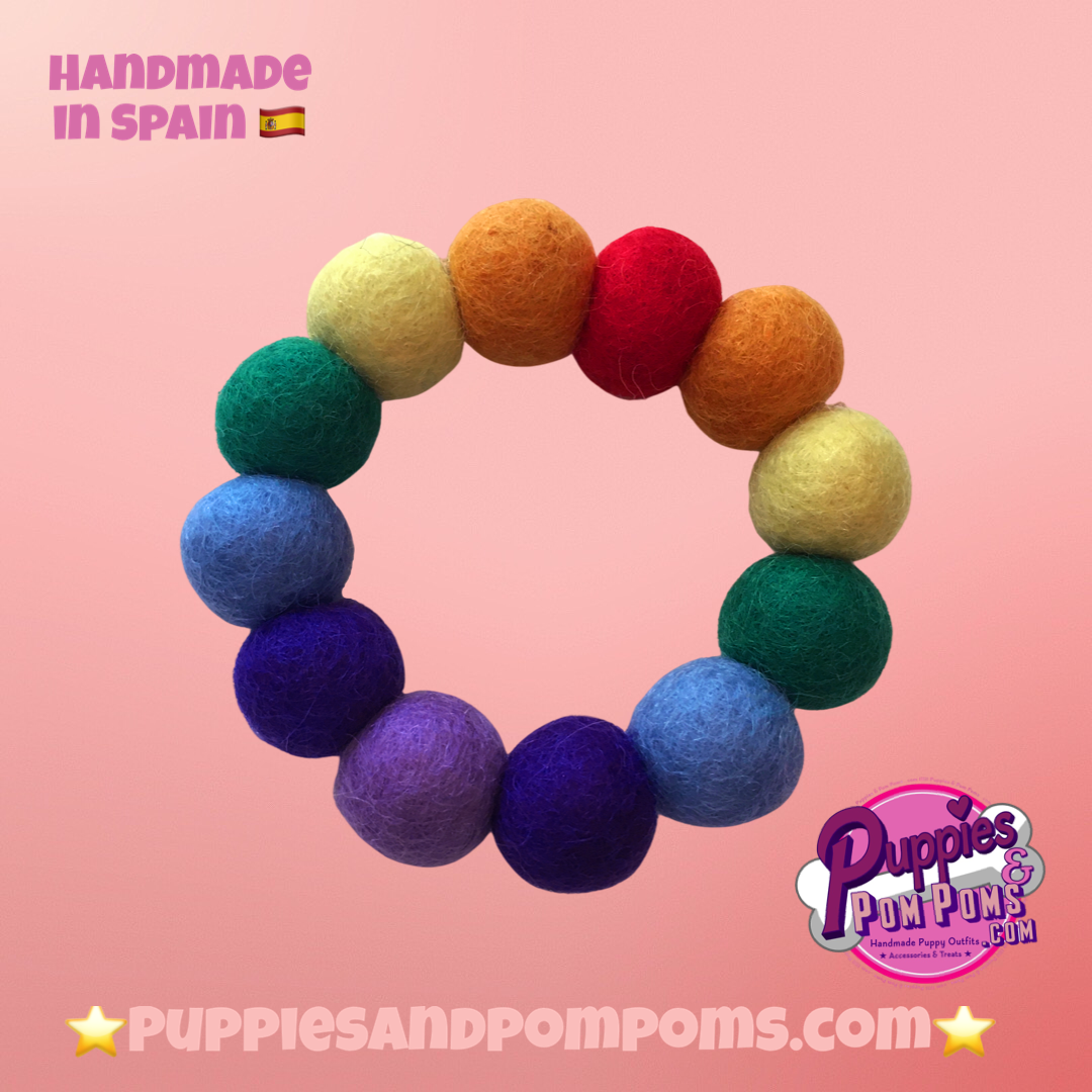 Pom Pom Bracelet - Rainbow