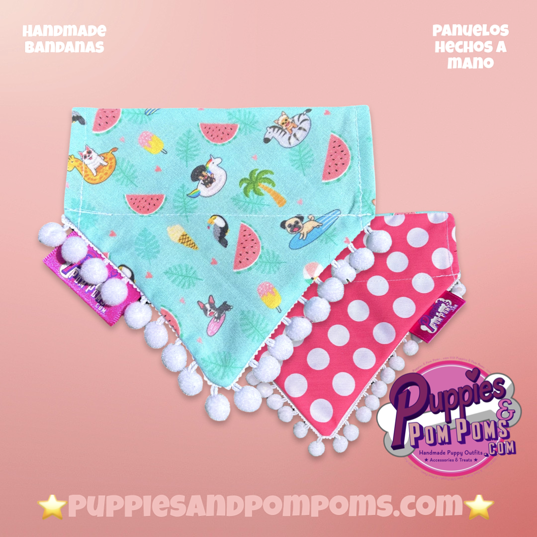 Summer pool party Polka Dot Bandana