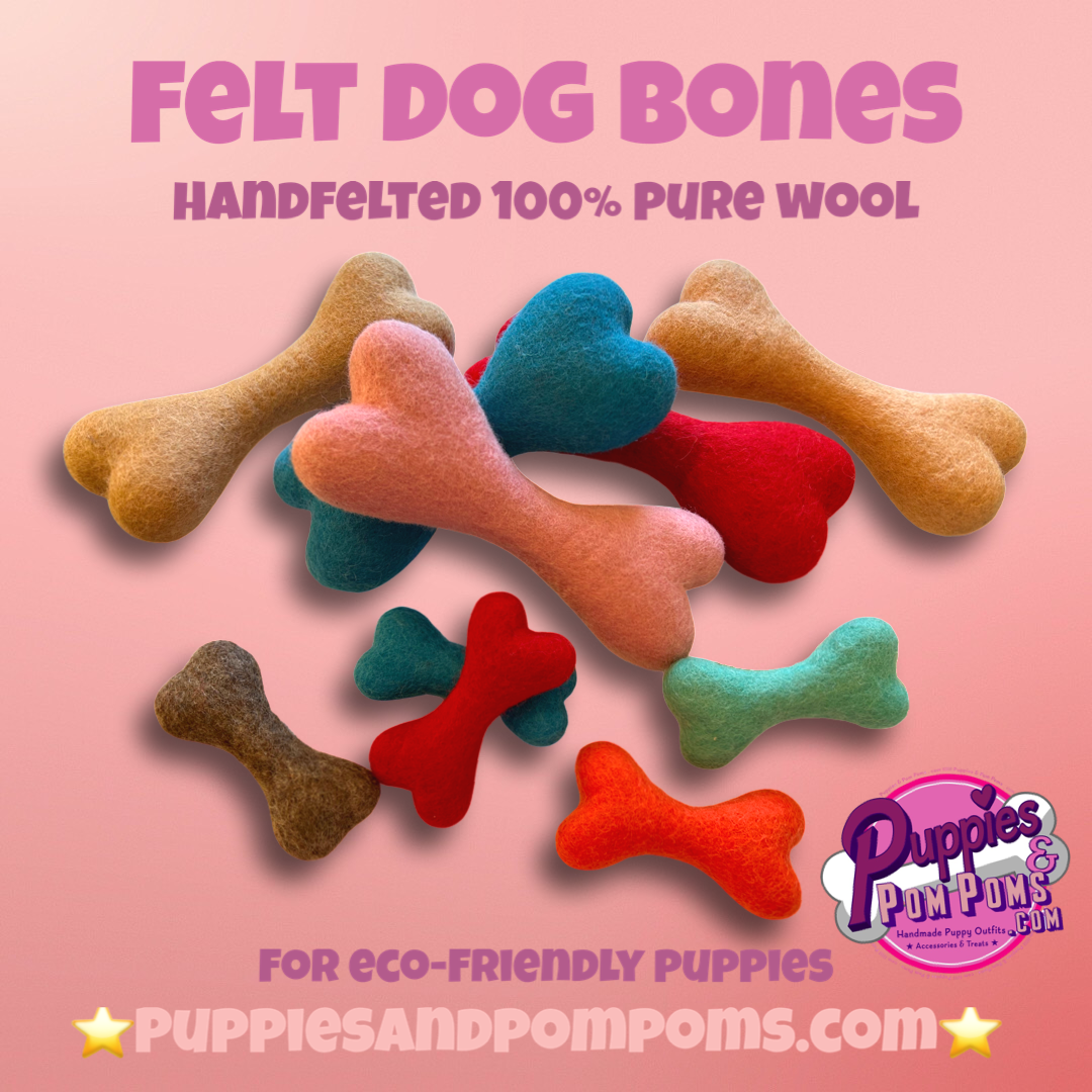 Felt Dog Bone Toy - 10cm