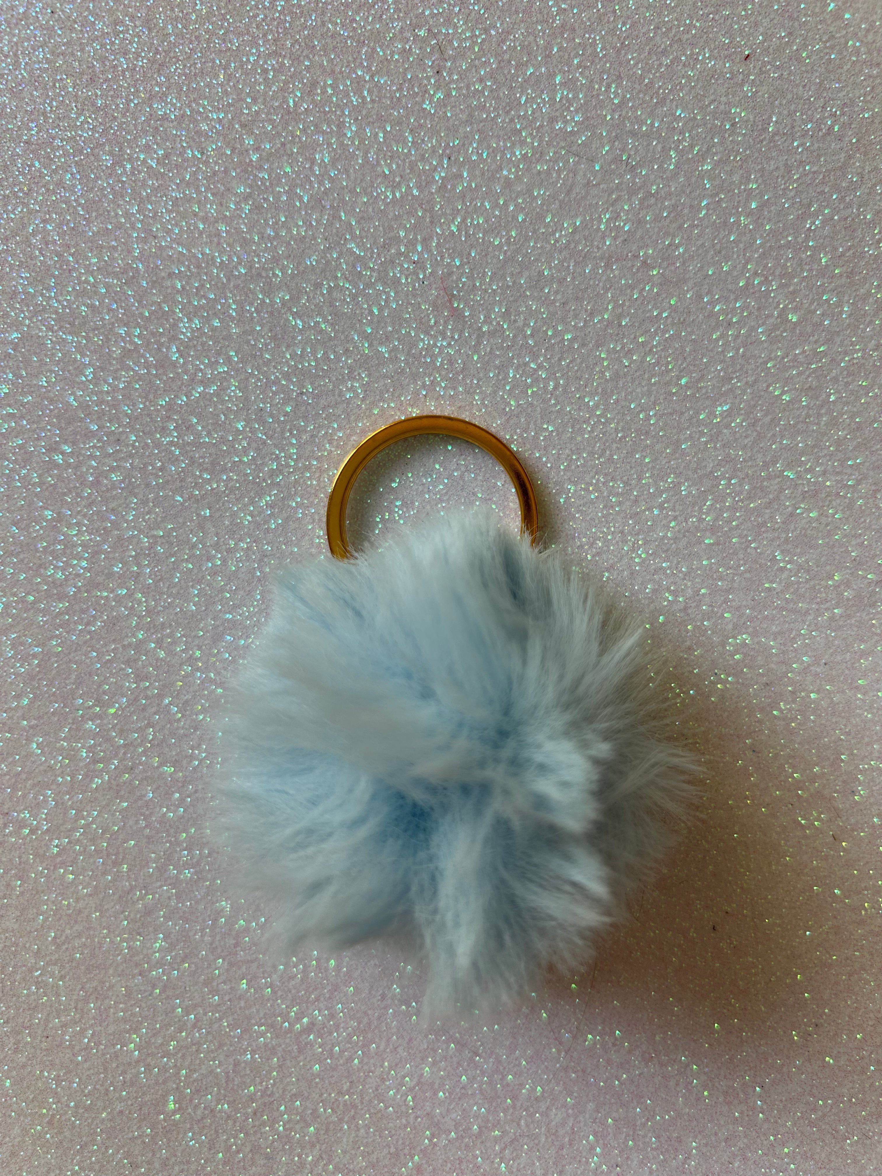 Mixed colours - Mini PomPom Keyrings - (without clips)