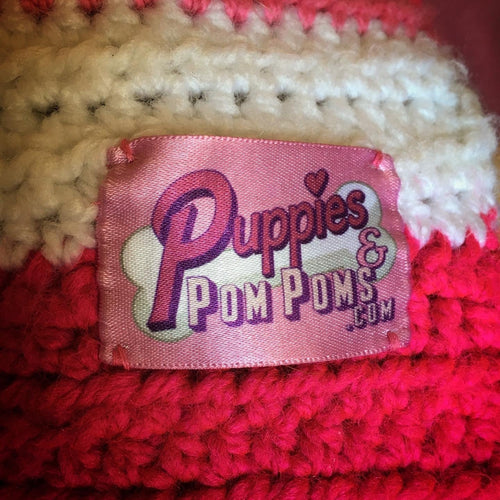 Candy Pink Stripes Crochet Dog Snood / Buff