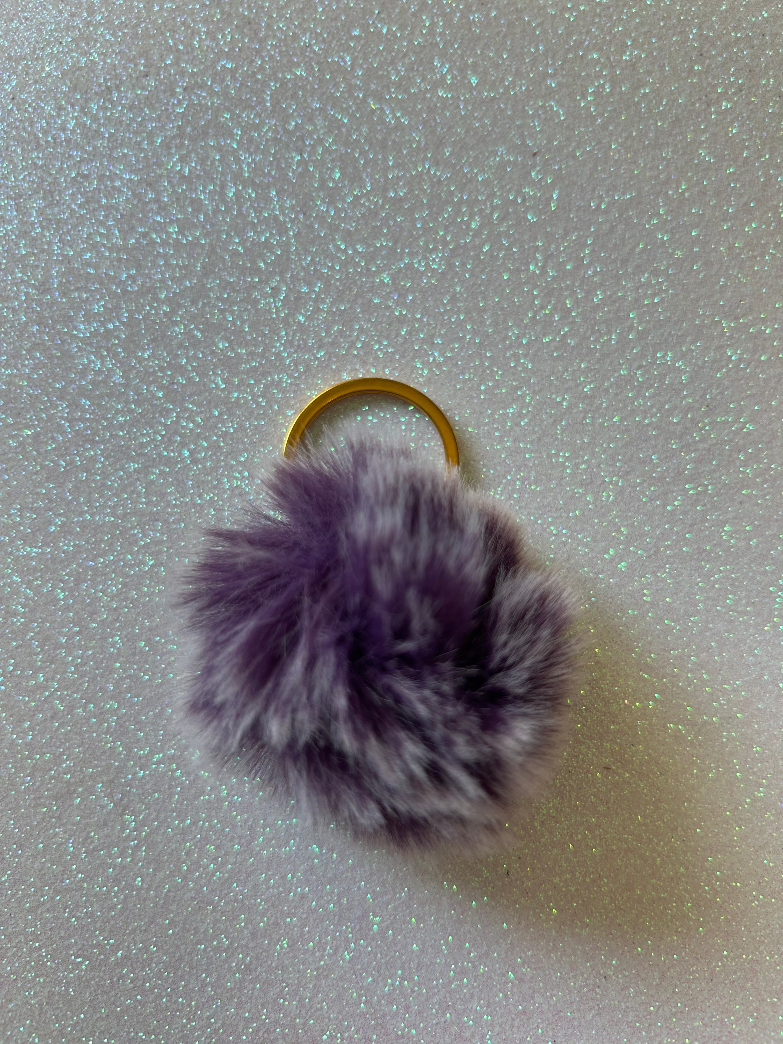 Mixed colours - Mini PomPom Keyrings - (without clips)