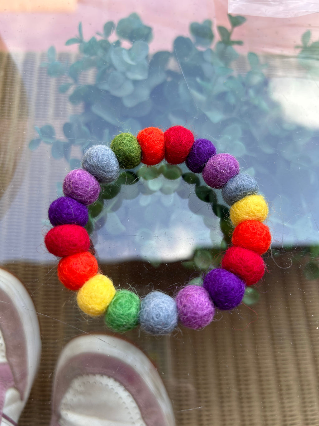 Pom Pom Bracelet - Rainbow - Small Balls