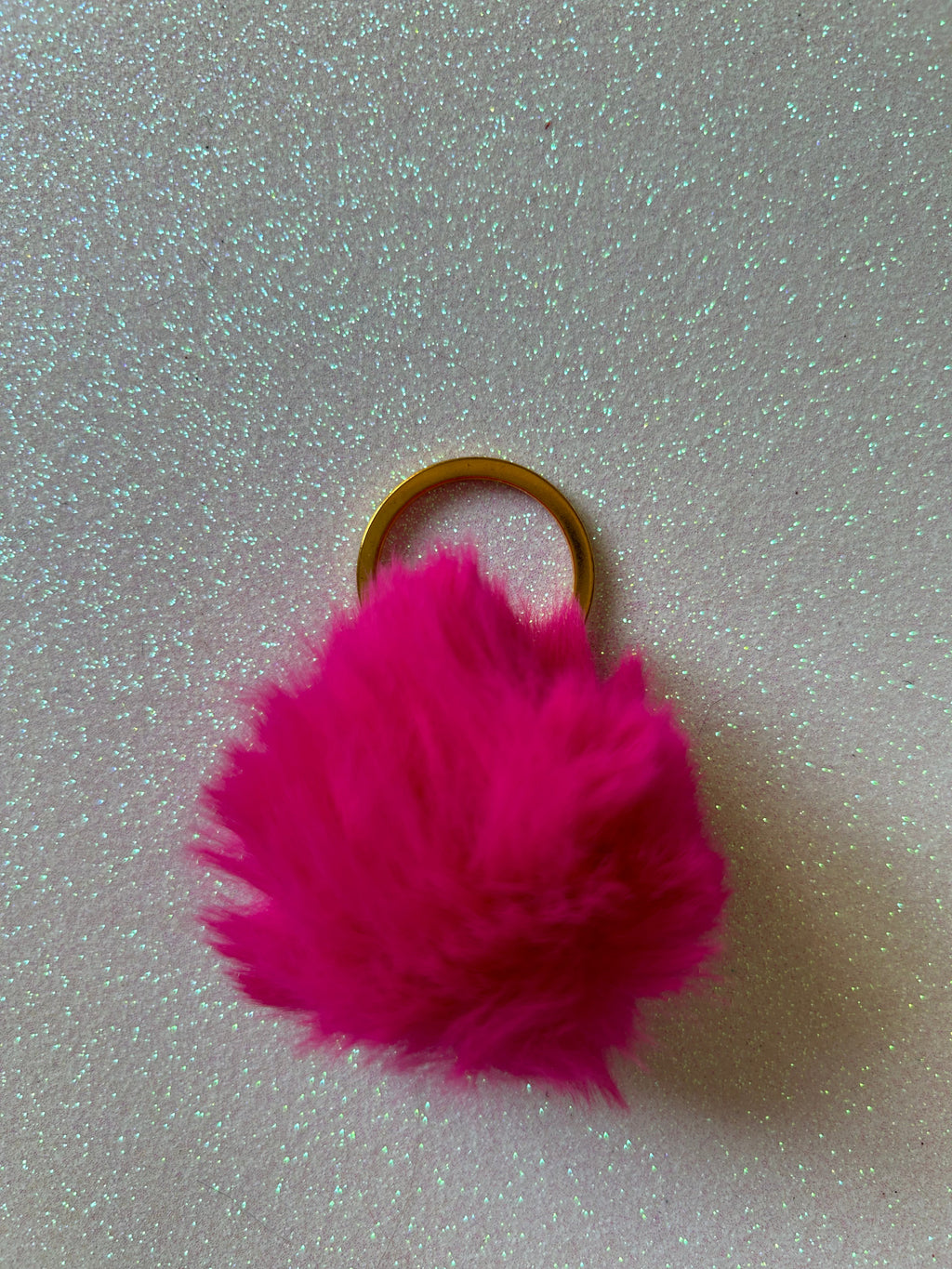 Mixed colours - Mini PomPom Keyrings - (without clips)