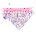 Spring Bunnies Pink Vichy Dog Bandana - Snap On
