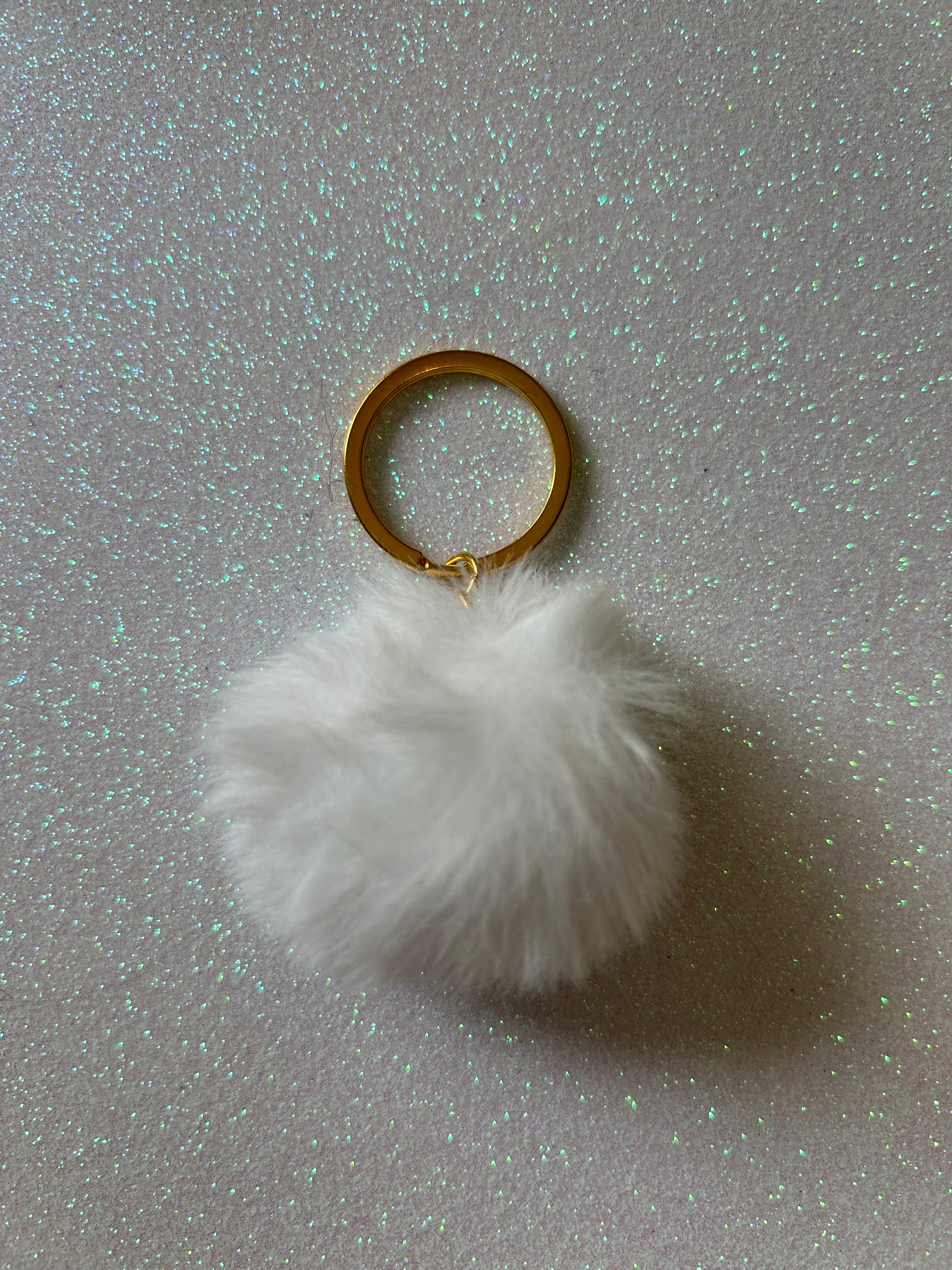 Mixed colours - Mini PomPom Keyrings - (without clips)